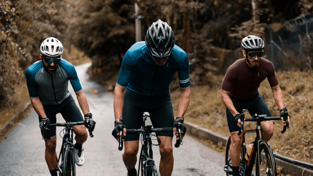 Cyclist in a road